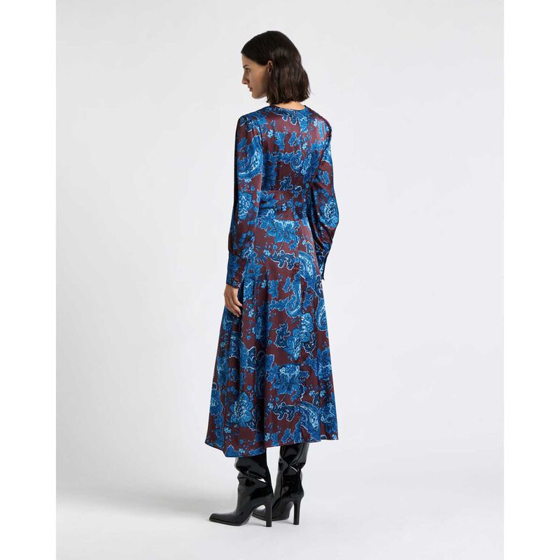 Cue Palatial Paisley Long Sleeve Midi Dress image number 1